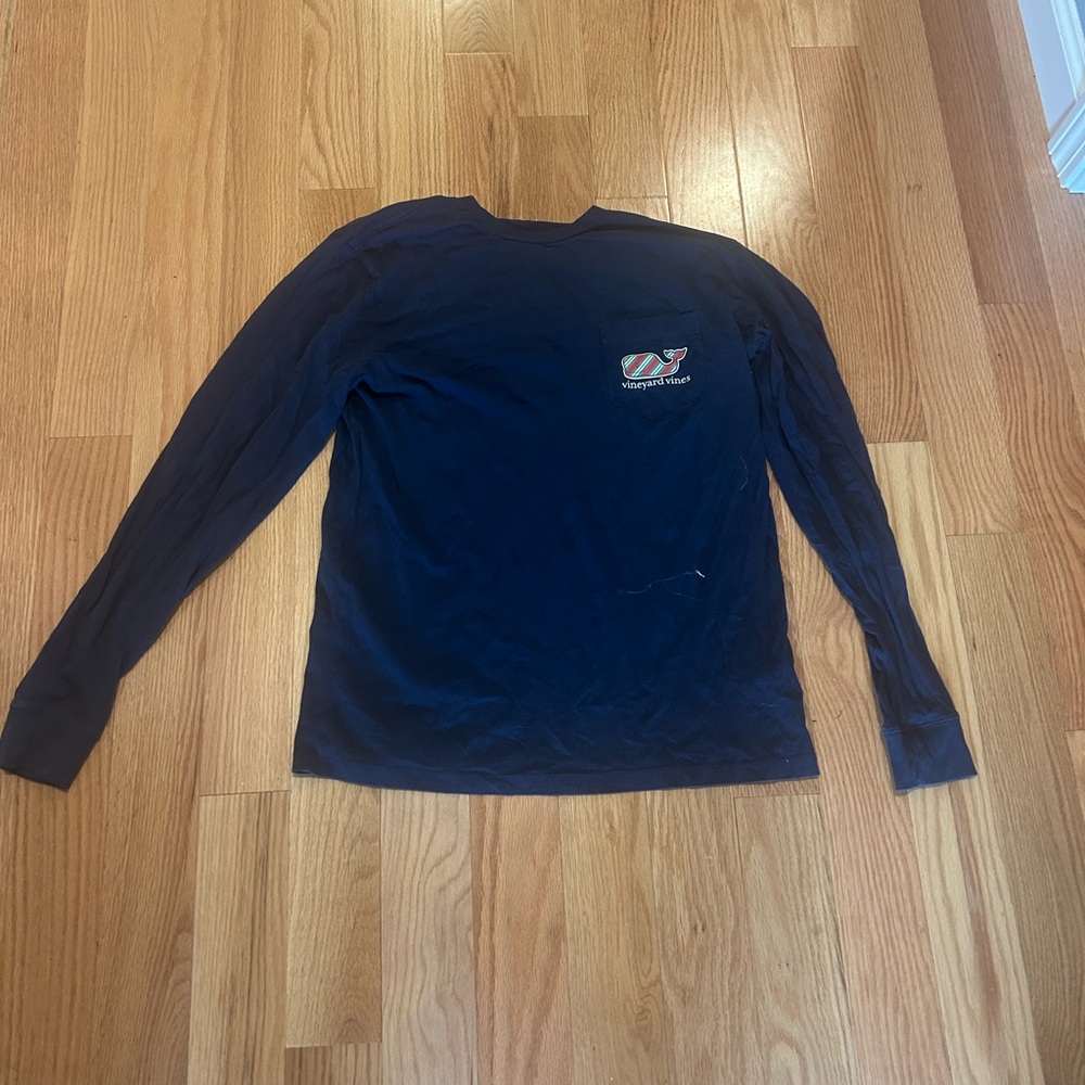 Vineyard Vines Navy Holiday Long Sleeve Tee